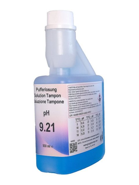 XS Basic pH 9.21 /25°C (blue), 500 ml autocal bottle Test solution