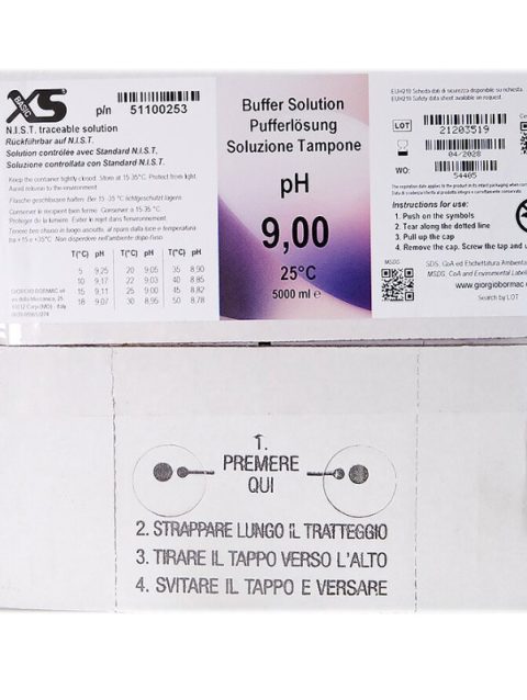 XS Basic pH 9.00 /25°C (blue), Politainer 5 litres Test solution